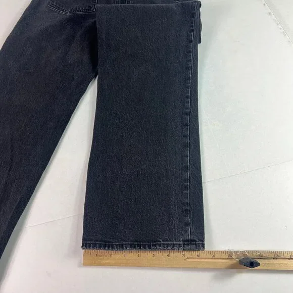 Abercrombie Fitch Jeans Women's 28x30* Low Rise Baggy Black Faded Denim Tag 25R - Picture 11 of 16